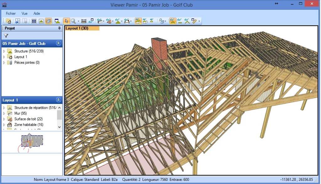 Modélisation 3D charpente industrielle dans Mitek Pamir — atelier DUSOGAT
